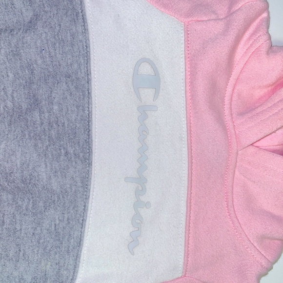 Baby Champion hoodie. Pink/white/grey  size 12m - Picture 2 of 3